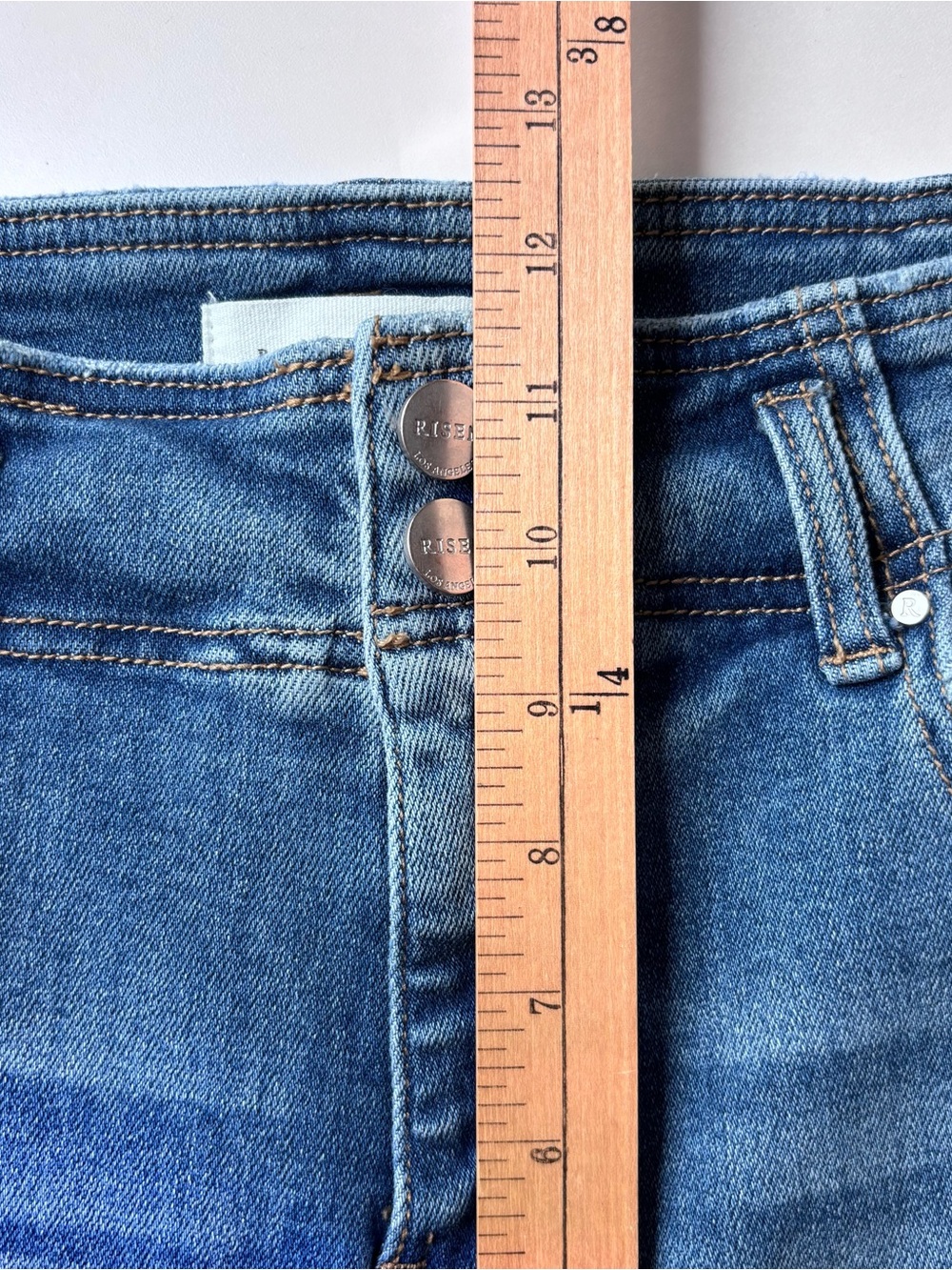 Risen High Rise Cropped Wide Leg Flare Jeans Medium Wash Size 9/29 - Picture 11 of 15